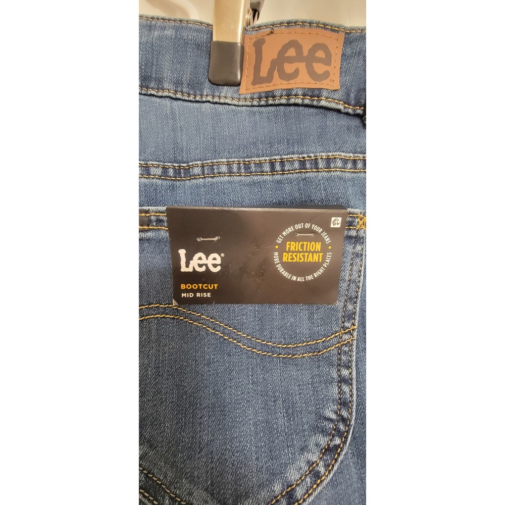 Lee Women's Midrise Boot Cut Blue Jeans Size 16 Long - Picture 7 of 11